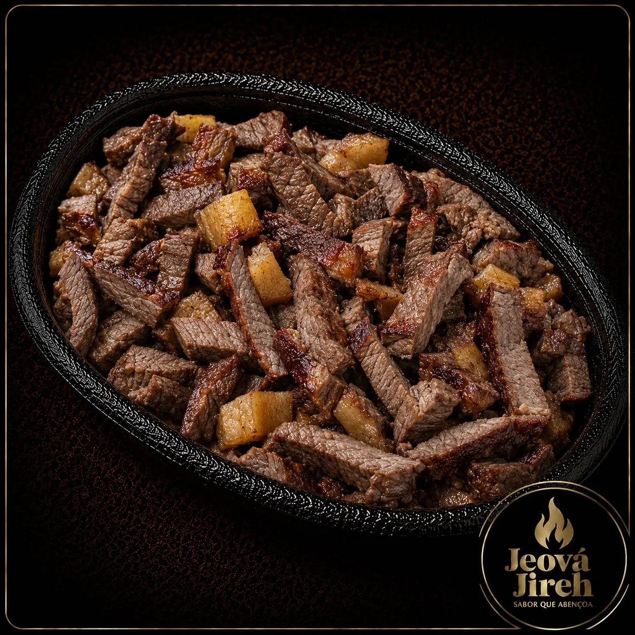 Carne serenada na brasa